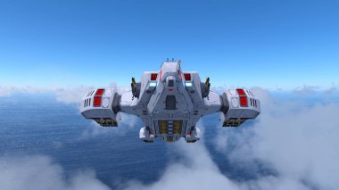 bir uzay gemisi 3d cg render.