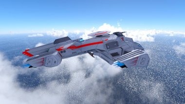 bir uzay gemisi 3d cg render.