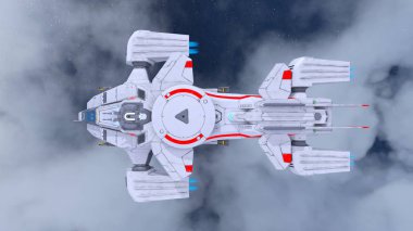 bir uzay gemisi 3d cg render.