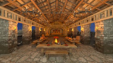 akşam yemeği mekan 3d cg işleme.