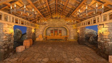 akşam yemeği mekan 3d cg işleme.