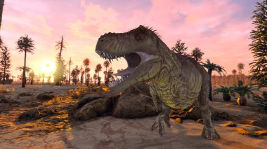 bir dinozor 3d cg işleme.