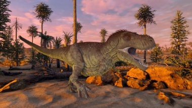 bir dinozor 3d cg işleme.