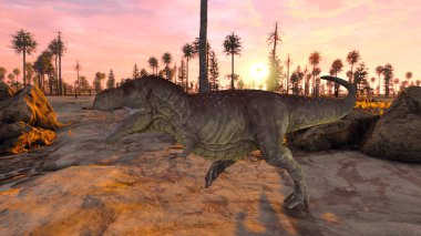 bir dinozor 3d cg işleme.