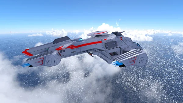 bir uzay gemisi 3d cg render.