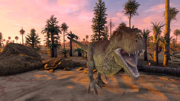 bir dinozor 3d cg işleme.