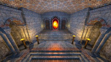 yeraltı Tapınağı nın 3d cg işleme.
