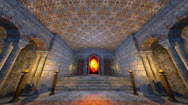 yeraltı Tapınağı nın 3d cg işleme.