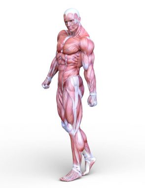 bir erkek yatıyordu şekil 3d cg render.