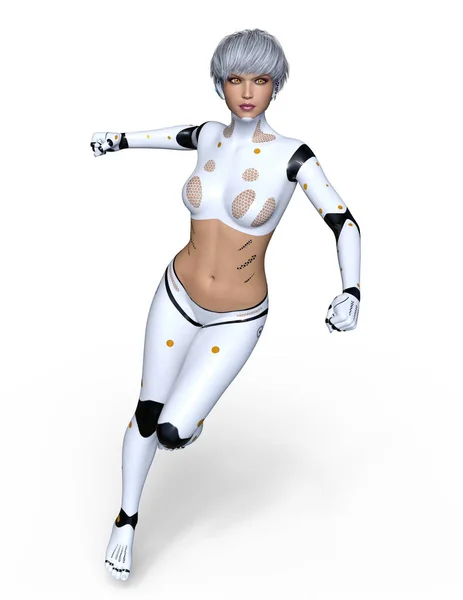 Rendering Cyborg Femminile — Foto Stock