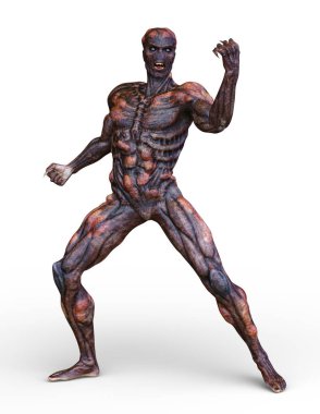 bir canavar 3d cg işleme.