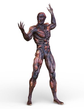 bir canavar 3d cg işleme.