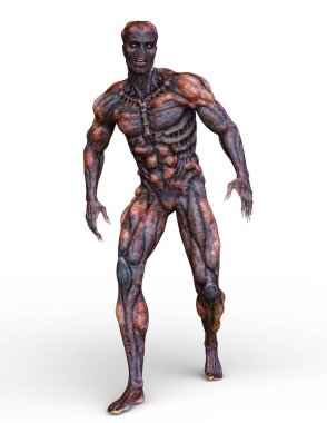 bir canavar 3d cg işleme.