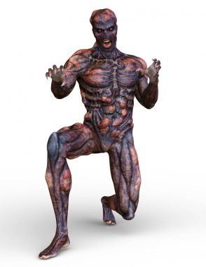 bir canavar 3d cg işleme.