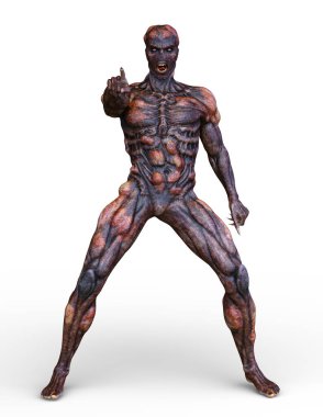 bir canavar 3d cg işleme.