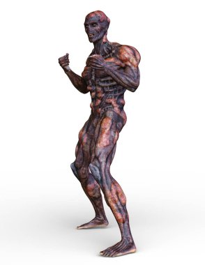 bir canavar 3d cg işleme.