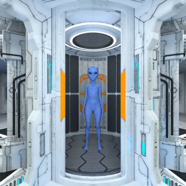 bir uzaylı 3d cg işleme.