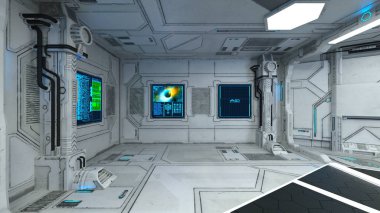 3d cg işleme uzay istasyonu.