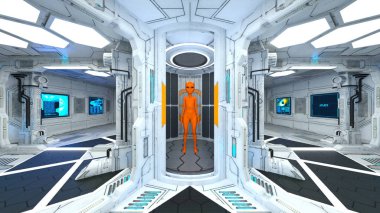 bir uzaylı 3d cg işleme.