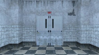 Koridorun 3d cg işleme.