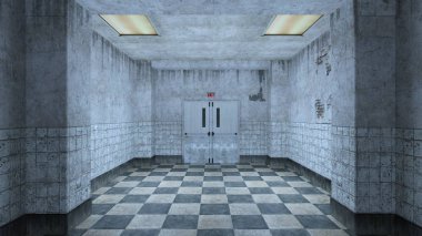 Koridorun 3d cg işleme.