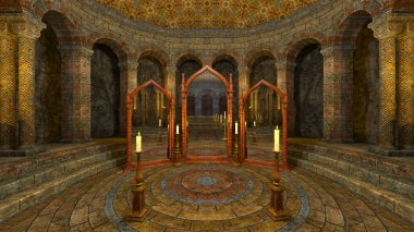 3d cg render altında zemin Tapınağı.