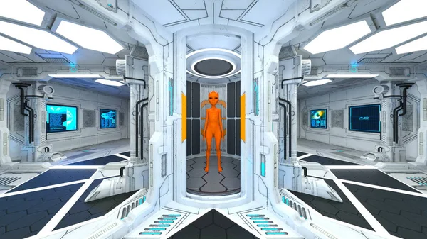 bir uzaylı 3d cg işleme.