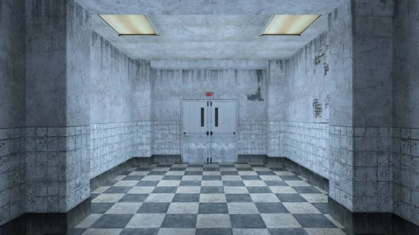 Koridorun 3d cg işleme.