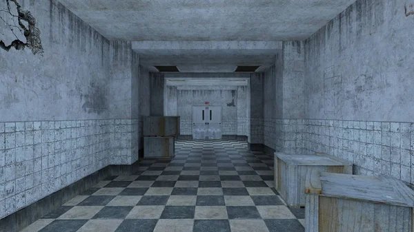 Koridorun 3d cg işleme.