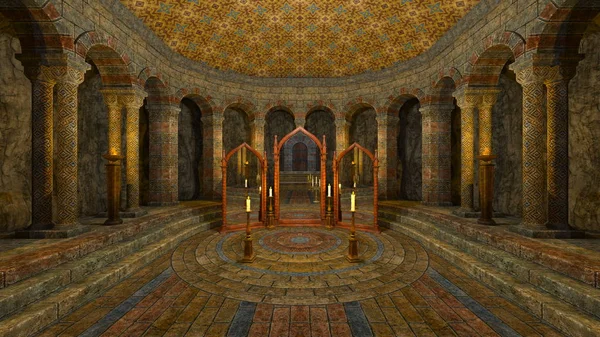 3d cg render altında zemin Tapınağı.