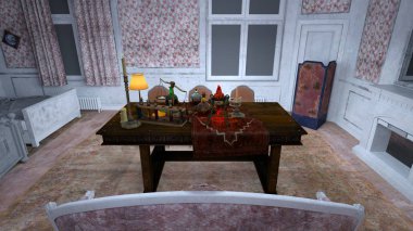 Yemek Masası 3d cg render.