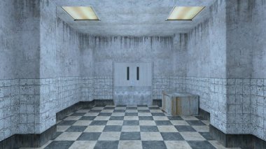 Koridorun 3d cg işleme.