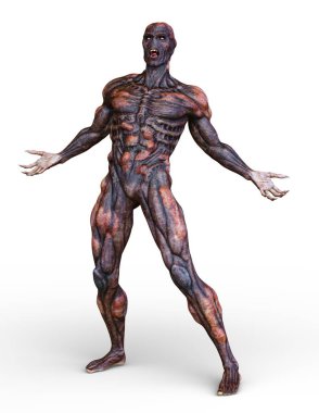 bir canavar 3d cg işleme.