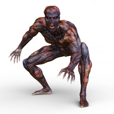 bir canavar 3d cg işleme.