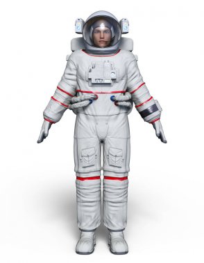 bir astronot 3d cg render.