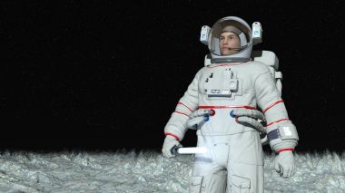 bir astronot 3d cg render.