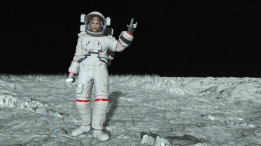 bir astronot 3d cg render.