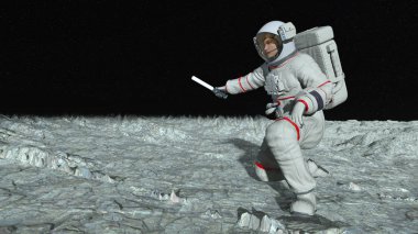bir astronot 3d cg render.