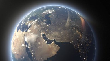 Earth 3D cg işleme. Nasa tarafından döşenmiş bu görüntü unsurları.