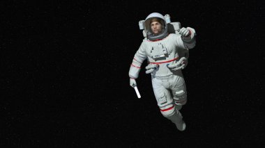 bir astronot 3d cg render.