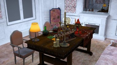 Yemek Masası 3d cg render.