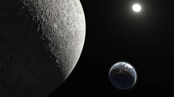 Відображення Землі Місяця Елементи Цього Зображення Обставлені Наса — стокове фото