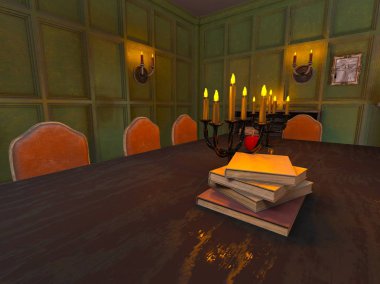 3d cg render yemek odası.