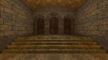 yeraltı Tapınağı nın 3d cg işleme.