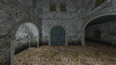 3d cg işleme yeraltı kalesi.