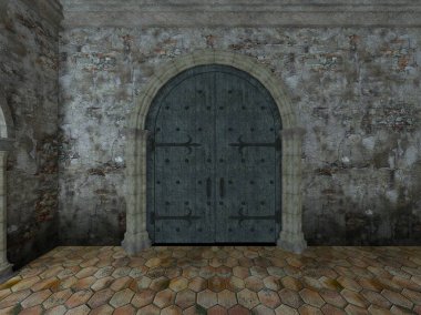 3d cg işleme yeraltı kalesi.