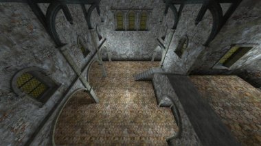 3d cg işleme yeraltı kalesi.