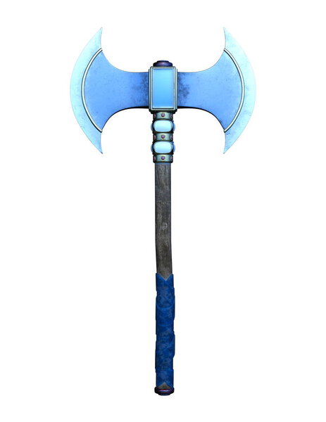 3D CG rendering of a battle axe.