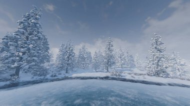 3d cg işleme karlı alanının.