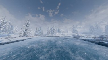 3d cg işleme karlı alanının.